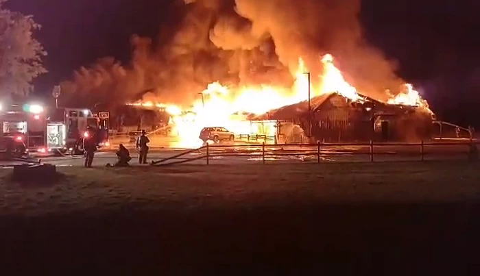 Motel 72 (Roost Motel) - Fire Photo From 9 And 10 News (newer photo)